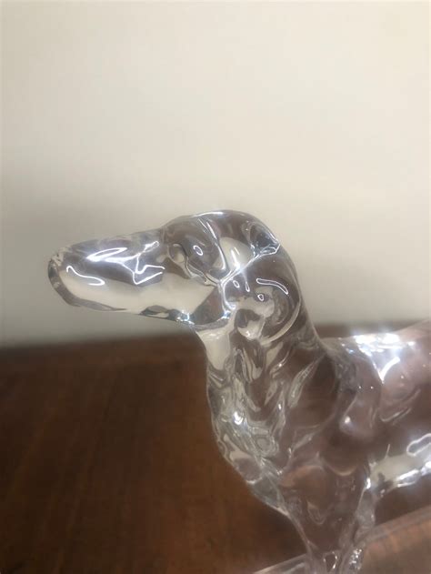 Vintage Bookends Clear Glass Viking Glass Dog Borzoi Etsy