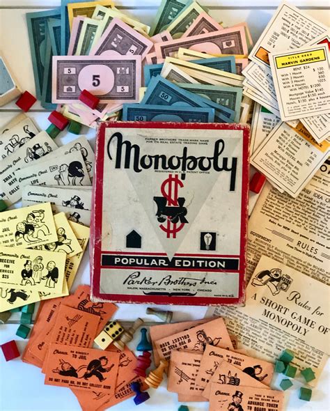 Vintage Monopoly Popular Addition 1950s Vintage Games Etsy Vintage