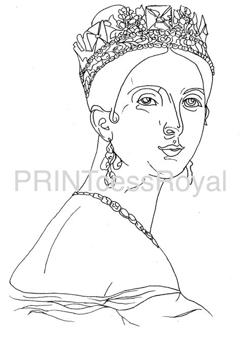 Downloadable Queen Victoria Colouring Pages History T The Etsy Uk