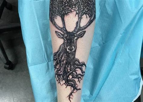 Top 15 Deer And Tree Tattoo Designs Petpress Tree Tattoo Designs