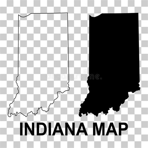 Indiana Outline Map Set Stock Illustrations 93 Indiana Outline Map
