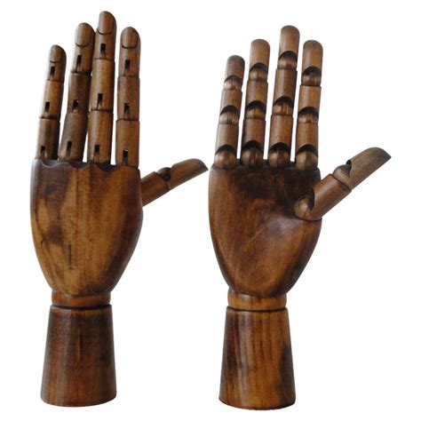 Pair Of Lifelike Hand Carved Wooden Mannequin Hands At 1stdibs