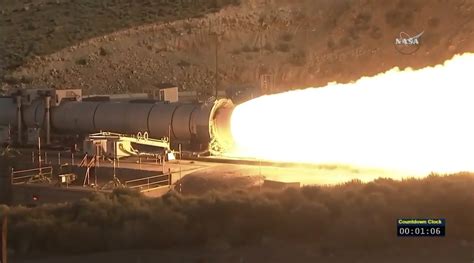 Massive Solid Rocket Booster Fired For Final Ground Test Before Flight On Nasas Sls
