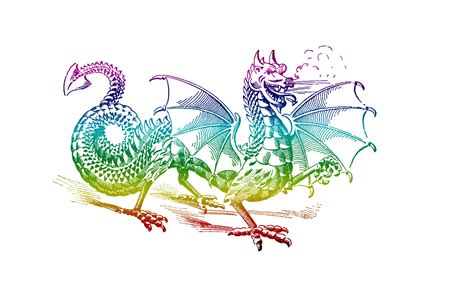 Dragon Rainbow Colors Clipart Free Stock Photo Public