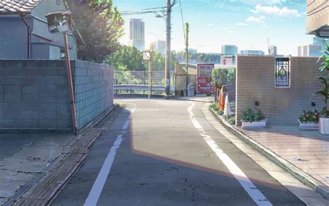 Kimi No Na Wa Anime Streets Scenic City Buildings Scenery Background
