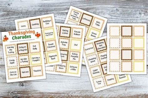 Printable Thanksgiving Charades Cards For Families Mombrite