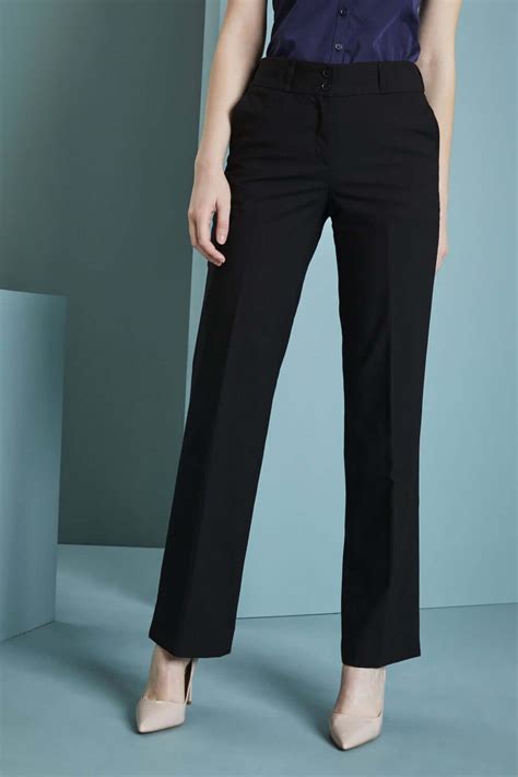 Qualitas Polywool Straight Leg Trousers For Women Simon Jersey