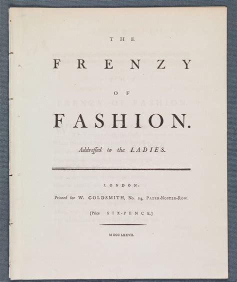 The frenzy of fashion | Recent Antiquarian Acquisitions