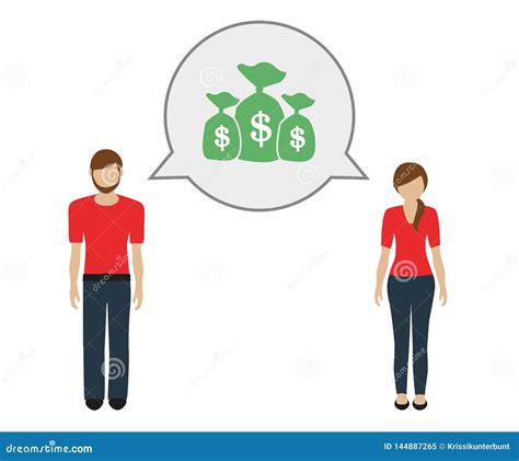 Man And Woman Talk About Money Stock Vector Illustration Of Financial