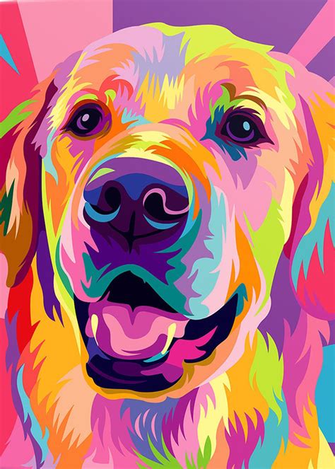 Abstract Golden Retriever Painting