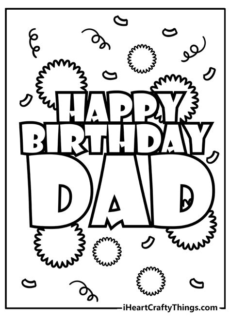 Happy Birthday Dad Coloring Page Printable All About Dad Fill In