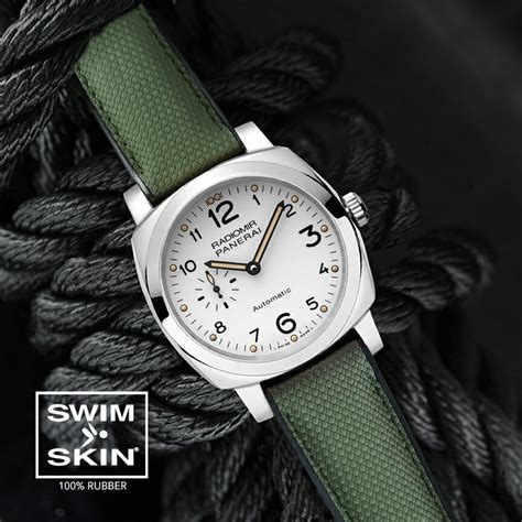 Military Green Rubber Straps For Panerai Watches Rubber B