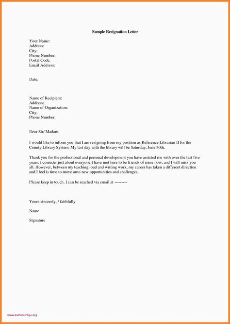 Professional Resignation Letter Template Samples