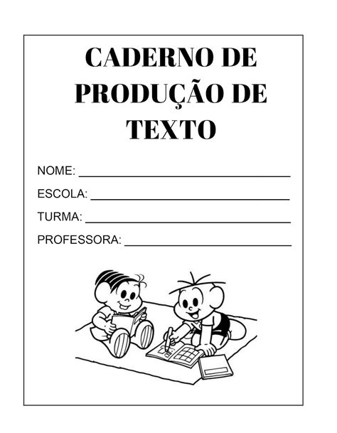 Capa De Caderno De Produção Textual Educa