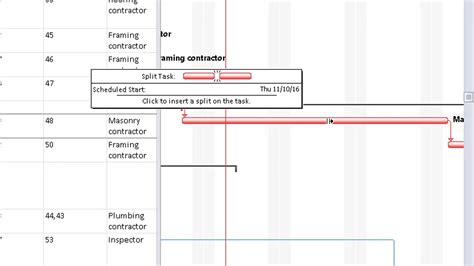 How To Split Tasks In Mcrosoft Project Youtube