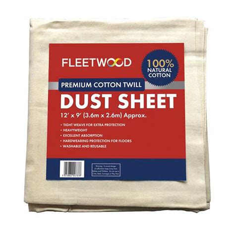Fleetwood Premier Cotton Dust Sheet 12 X 9ft Stakelums Home