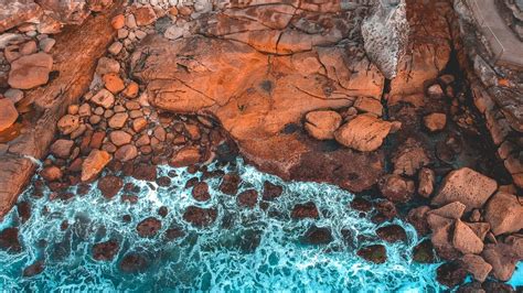 Rocky Shore Drone View Wallpapers Wallpaper Cave