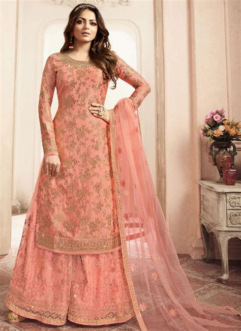 Buy Drashti Dhami Jacquard Palazzo Style Pakistani Salwar Suit Online