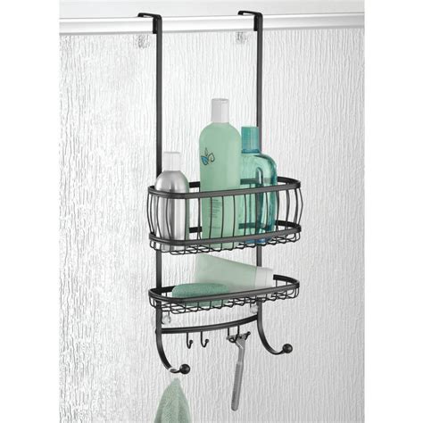 Interdesign York Lyra Bathroom Over The Door Shower Caddy Matte Black