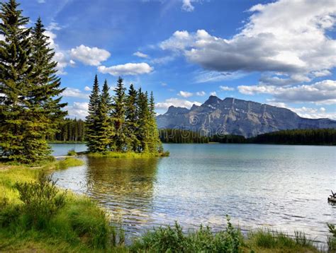 Canadian Rockies Banff National Park Summer Vacation Stock Photo