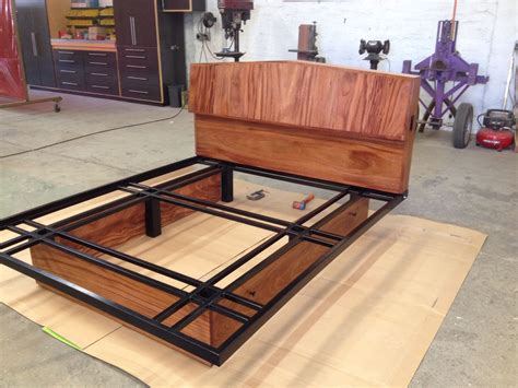 Custom Made Headboard And Bed Frame Wood And Steel Furniture Custom Steel Furniture Welded