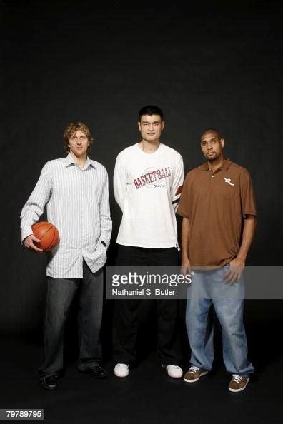 Dirk Nowitzki Yao Ming And Tim Duncan Of The Western Conference