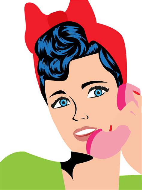 Pop Art Woman Phone Free Vector Graphic On Pixabay