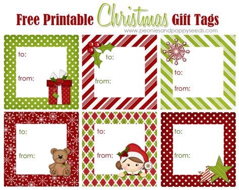 Free Printable Christmas Gift Tags For Students