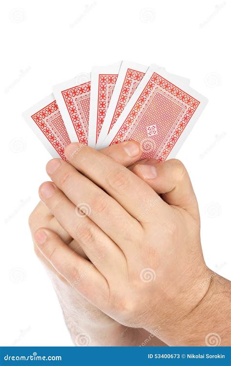 Hands With Playing Cards Stock Image Image Of Chance 53400673