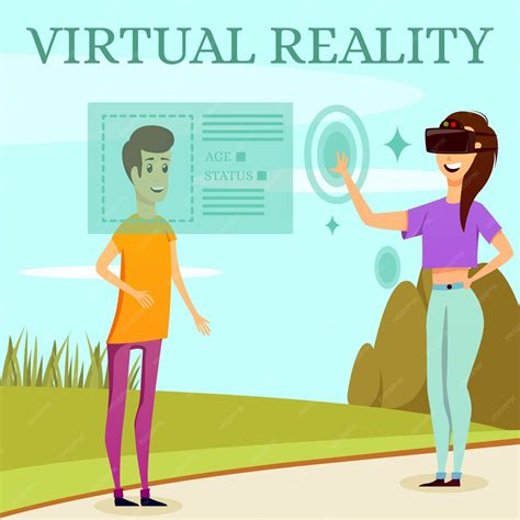 Composición Ortogonal De Realidad Virtual Aumentada Vector Gratis