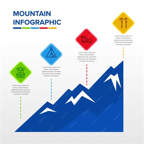 Premium Vector Steps Mountain Climbing Infographic In Flat Style