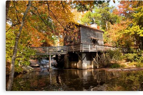 Old Grist Mill Stone Mountain Park Canvas Prints By Karen Burgess