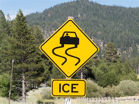 Caution Icy Road Sign California Jay Galvin Flickr