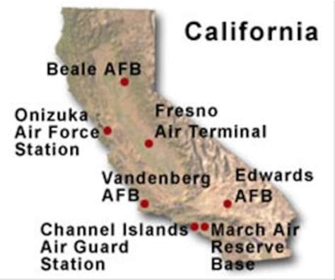 Air Force Bases In California Map