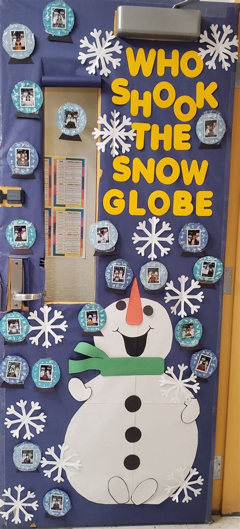who shook the snow globe door decorations classroom christmas classroom christmas decorations
