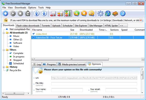 Fdm is like a full version of idm (internet download manager), but completely free! Free Download Manager - Download