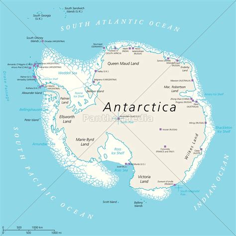 Mapa Político De La Antártida Stockphoto 14231097 Agencia De