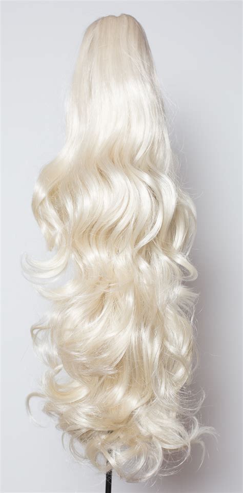 Ponytail Clip In Hair Extensions Platinum Blonde 1660 Reversible 4 Styles Ebay