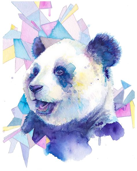 Colorful Panda Art Print Ts Geometric Cute Animals