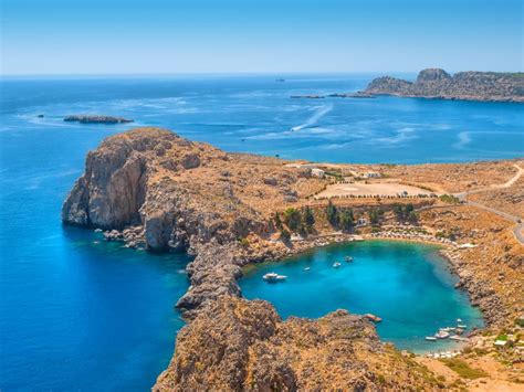 Mediterranean Sea From Ancient Lindos Ruins Stock Photo Image Of