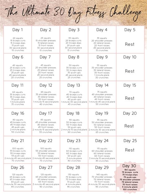The Ultimate 30 Day Fitness Challenge Month Workout Challenge 30 Day