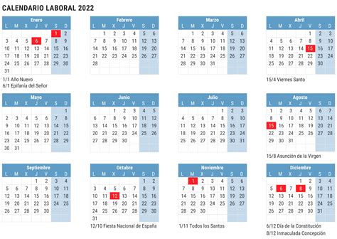 Calendario Laboral 2022 Espa 209 A Con Todos Los Festivos Riset CLOUD