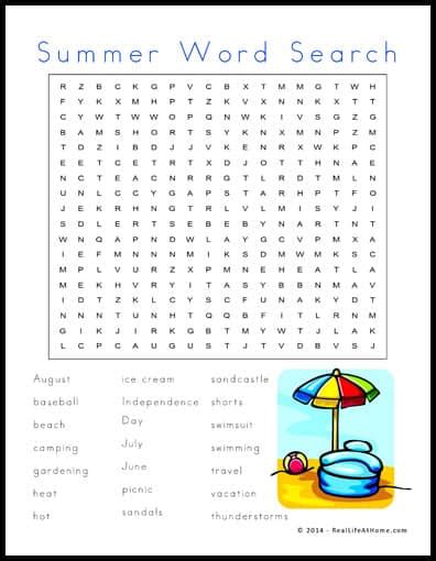 2 Free Summer Word Search Printables For Tons Of Summer Fun I Spy