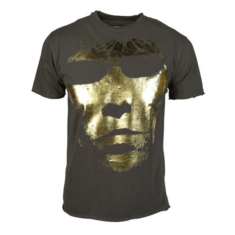 Our selection of gold line fabrics will lead your style to the next. Amplified Mens Ian Brown Gold Face T Shirt, Charcoal - Amplified from Honcho-SFX UK