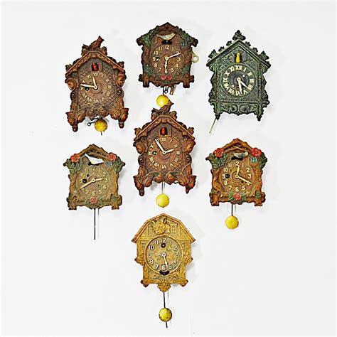 Seven Vintage Keebler Miniature Pendulette Cuckoo Clocks Ebth