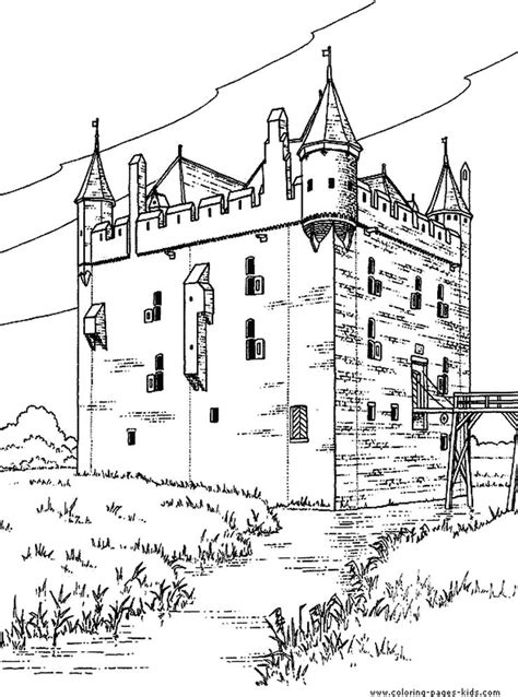 Printable Medieval Castle Detailed Coloring Pages For Adults Castle