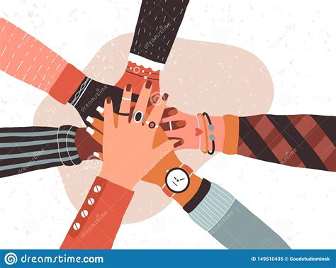 People Putting Their Hands Together Vector 98760397