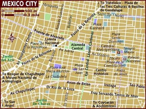 Het Centrum Van Mexico City Kaart Centro Historico Mexico Plattegrond