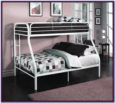 White Metal Bunk Bed Twin Over Full Bedroom Home Decorating Ideas