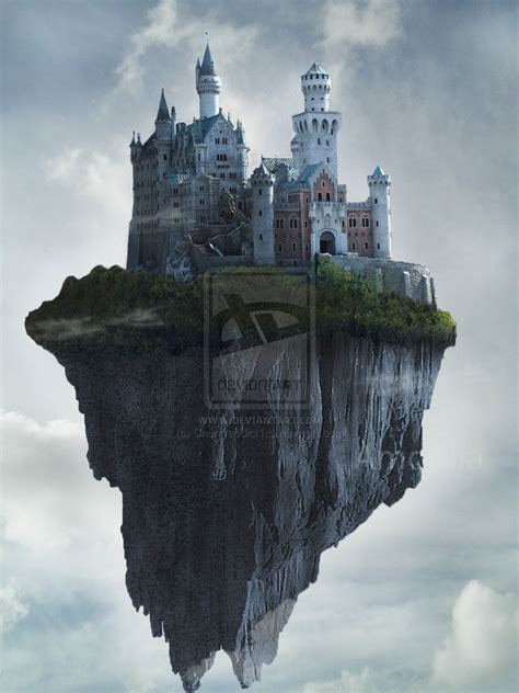 Flying Castle By Cherryaddict1 On Deviantart Fantasy Landscape